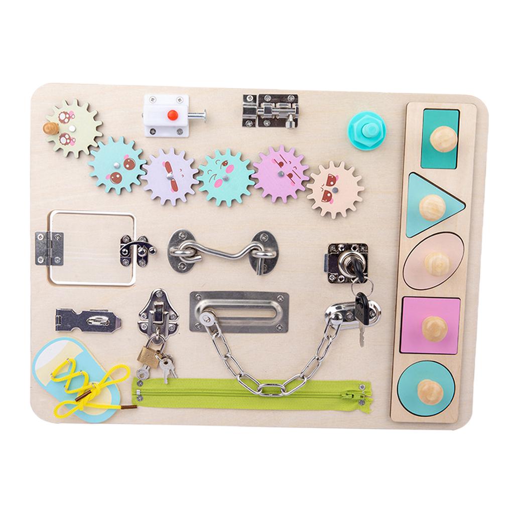 Toddler Activity Board Wooden  - đánh giá và giá Montessori Wooden Busy Board Toddler