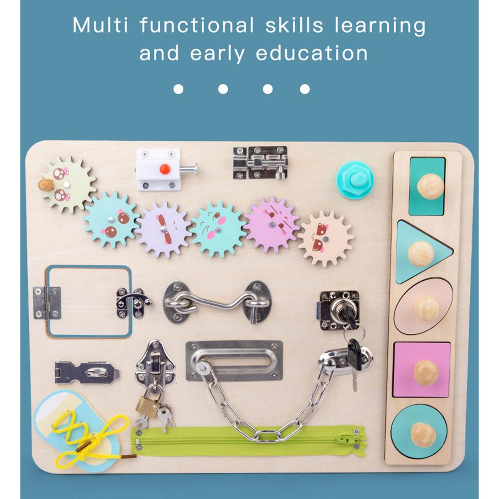 Toddler Activity Board Wooden  - đánh giá và giá Montessori Wooden Busy Board Toddler