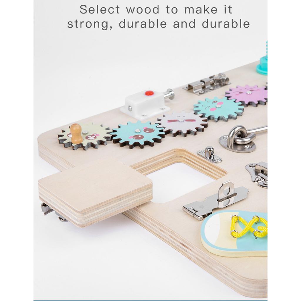 Toddler Activity Board Wooden  - đánh giá và giá Montessori Wooden Busy Board Toddler